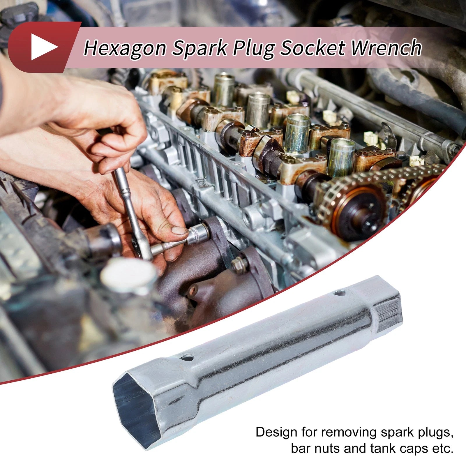 34mm 40mm Hexagon Spark Plug Socket Wrench for Universal Vehicles