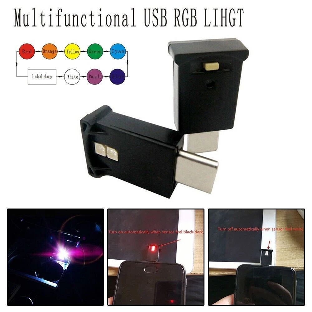 USB C Neon Ambient Light for Car Interior Illumination