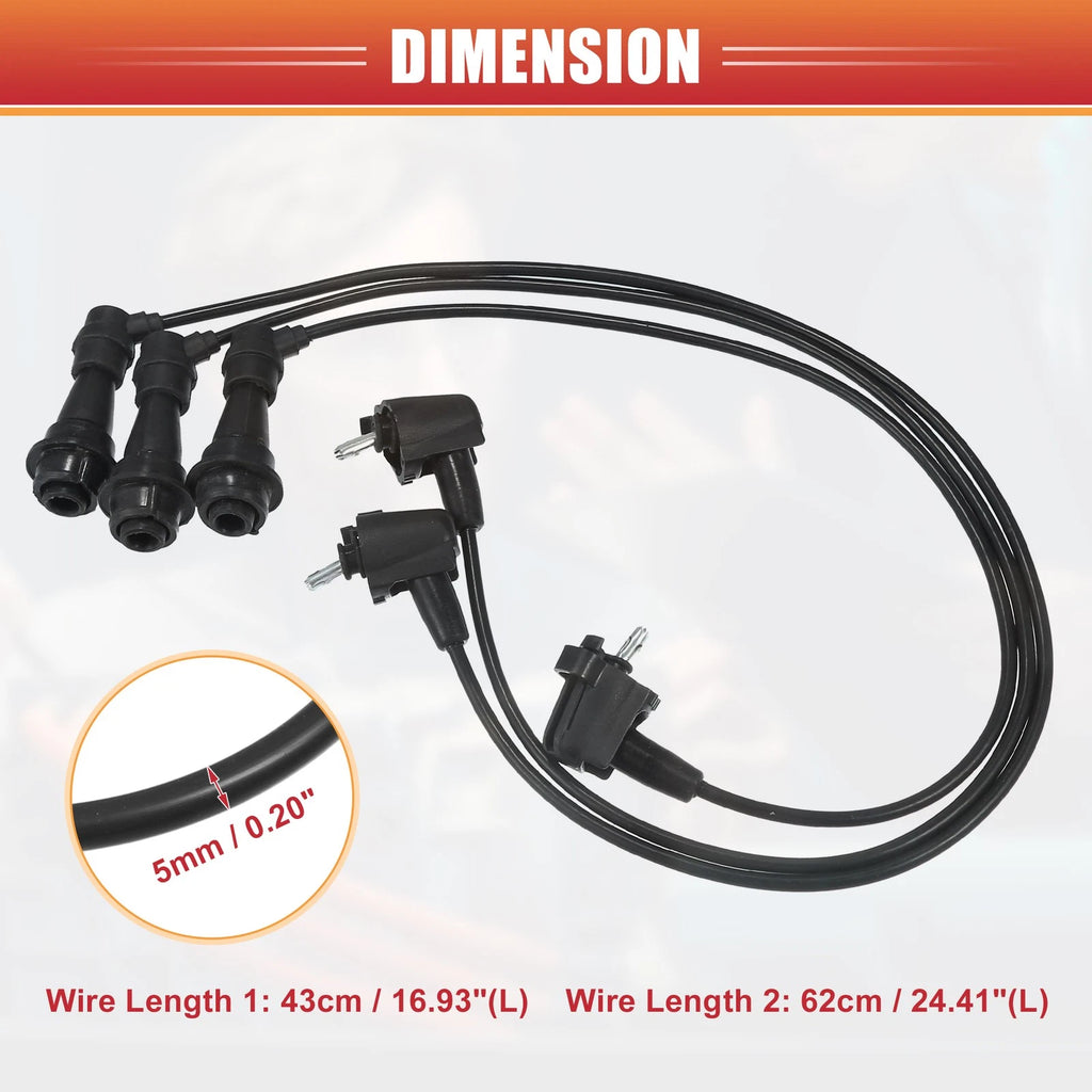 3PCS Spark Plug Wire Ignition Coil Cable Replacement for Lexus GS300 (1998–2005)