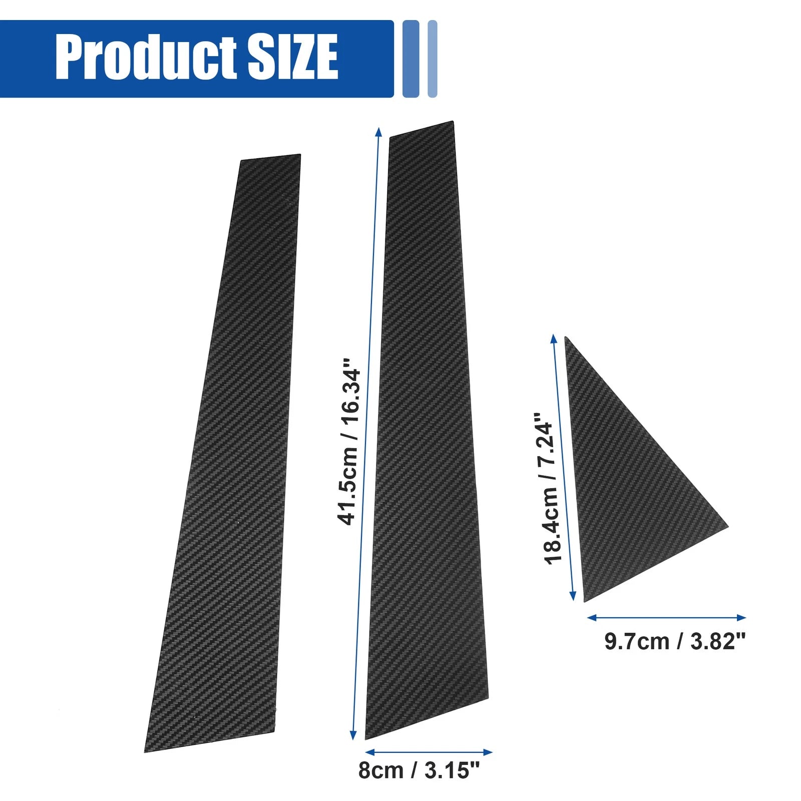 Gloss Carbon Pattern Door Window Pillar Post Cover Trim for Audi A4 (2008–2016)
