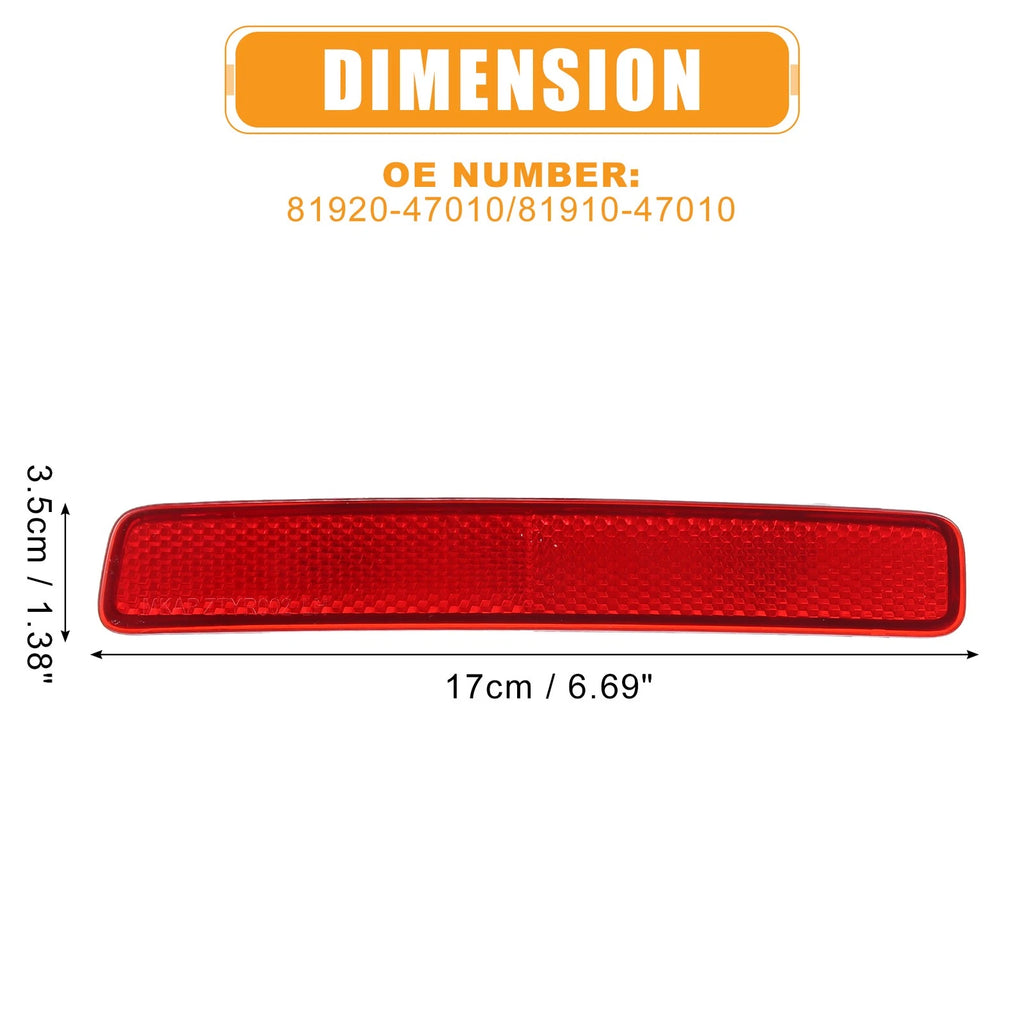 Rear Bumper Reflector Side Marker Light Left Right for Toyota Prius (2014–2019)