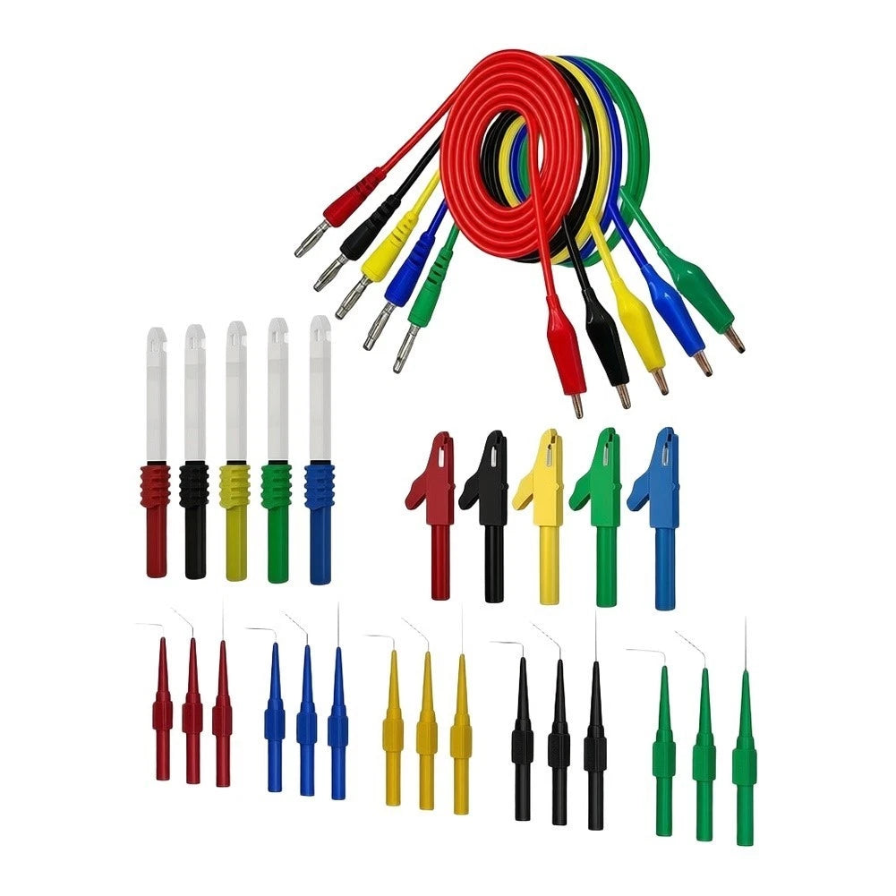 30-Piece Electrical Test Kit with 4mm Banana Connectors and Copper Clips
