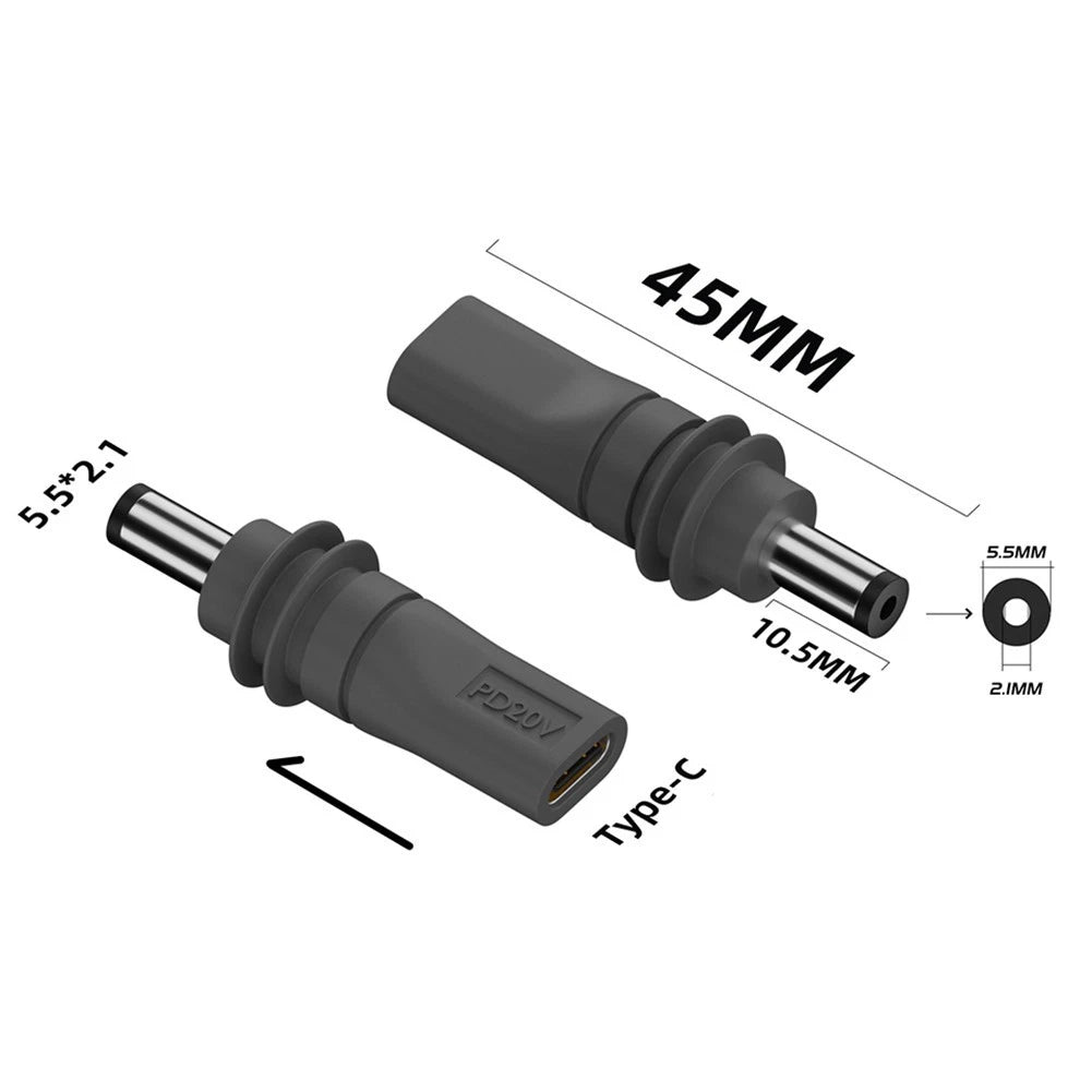 USB C to DC 5521 Adapter for Starlink Mini Rectangular Plate (20V 5A)