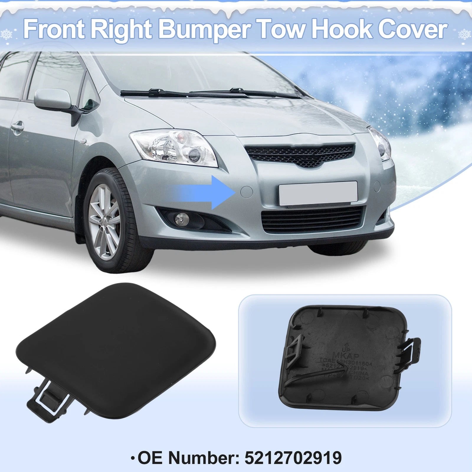 Right Front Tow Hook Cover Cap Replacement for Toyota Highlander (2001–2003)
