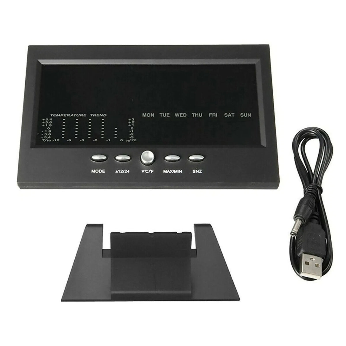 LED Digital Clock with Temperature & Humidity Display for Universal Use