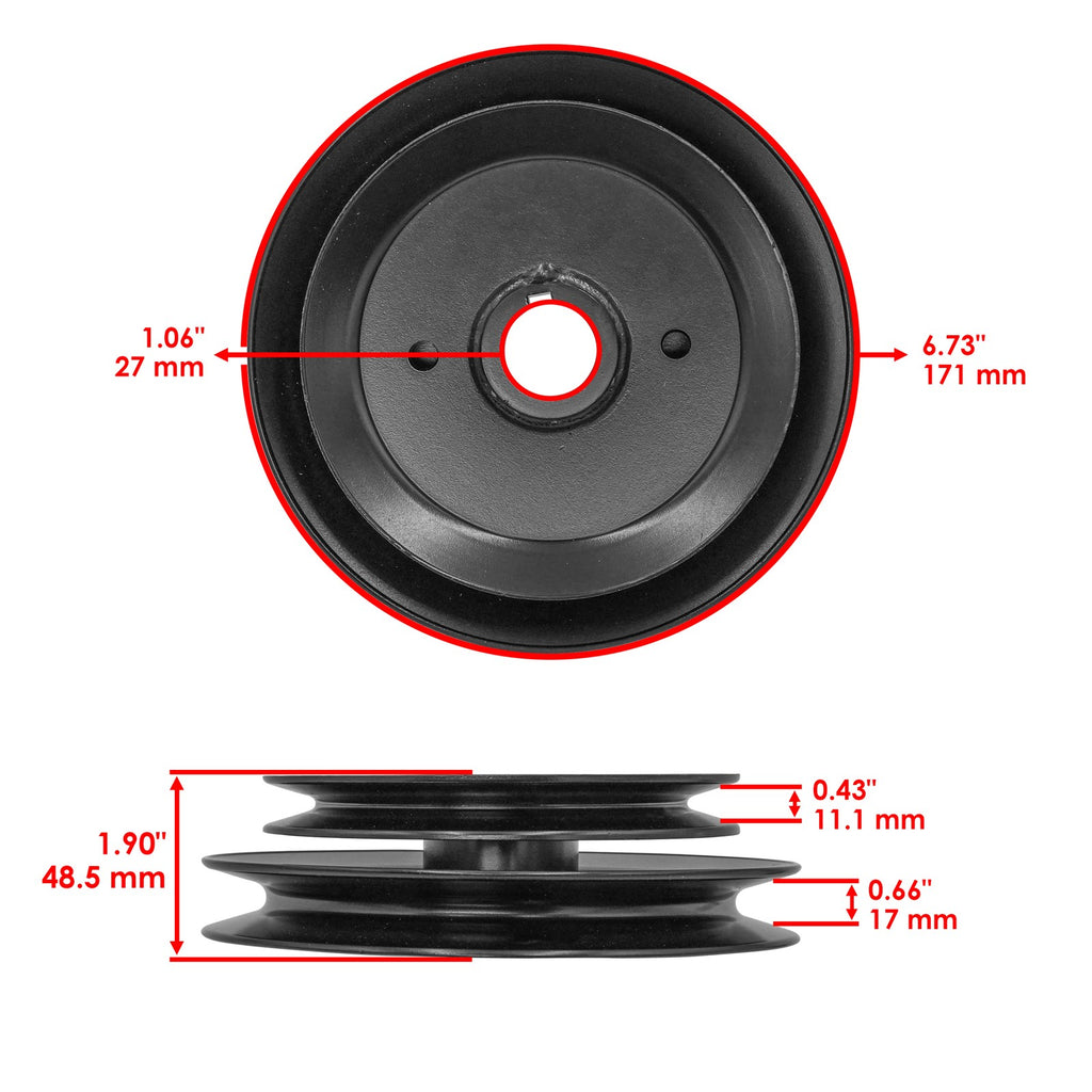 Deck Spindle with Pulley for Gravely Pro Turn 160 (2019–2022)