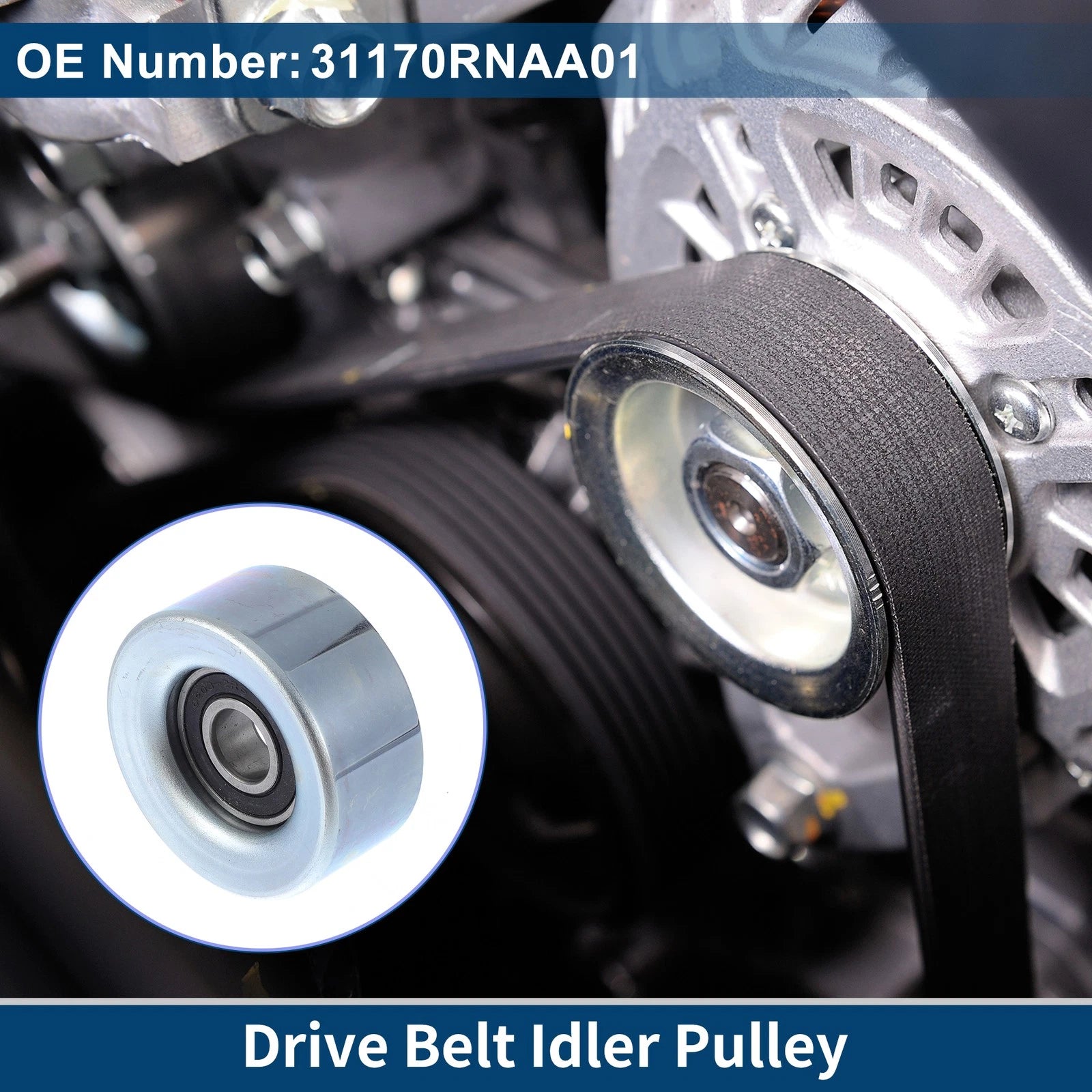 Drive Belt Idler Pulley OEM Replacement for Honda Civic 2006–2011