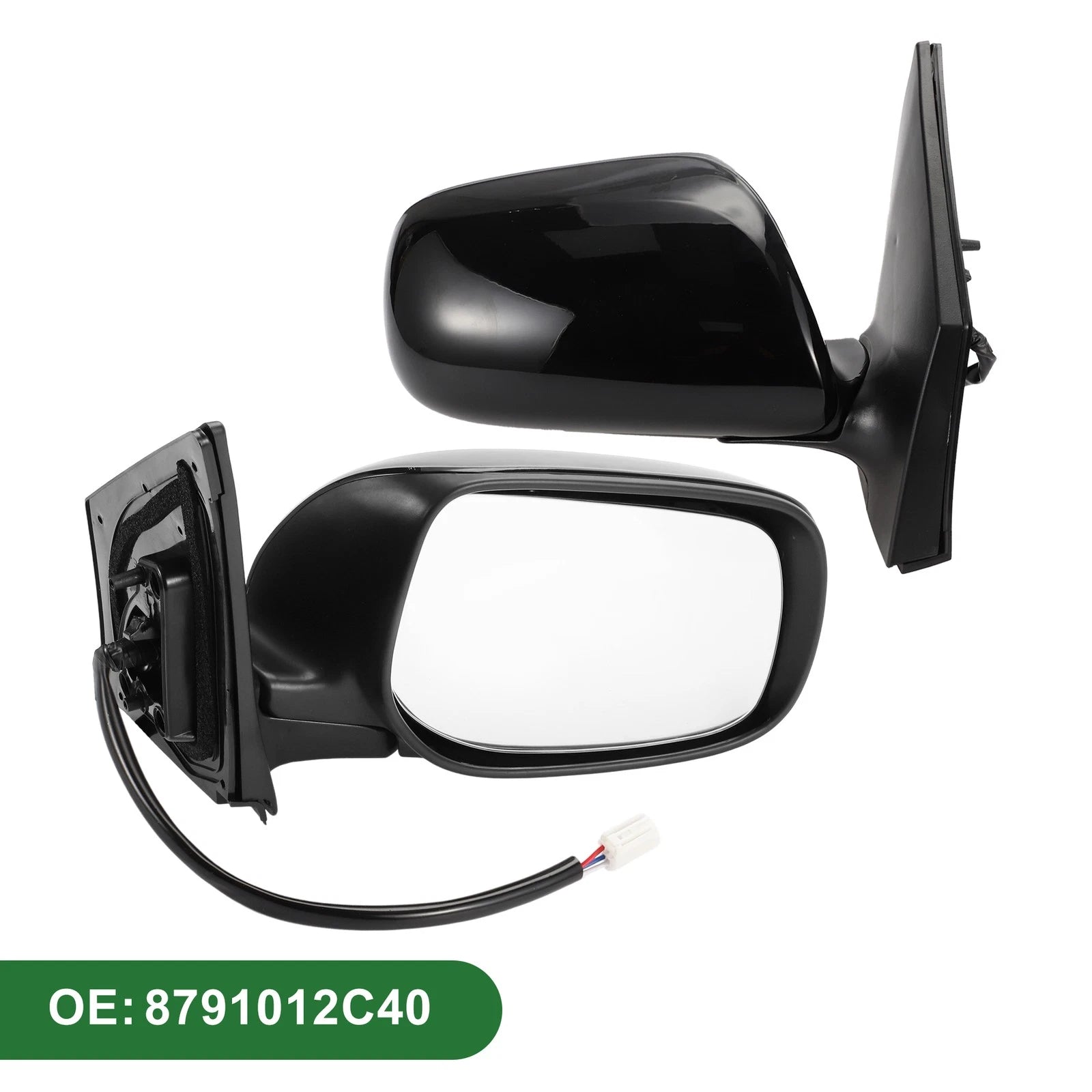 Right Side Door Mirror Manual Folding Gloss Black for Toyota Corolla (2009–2013)
