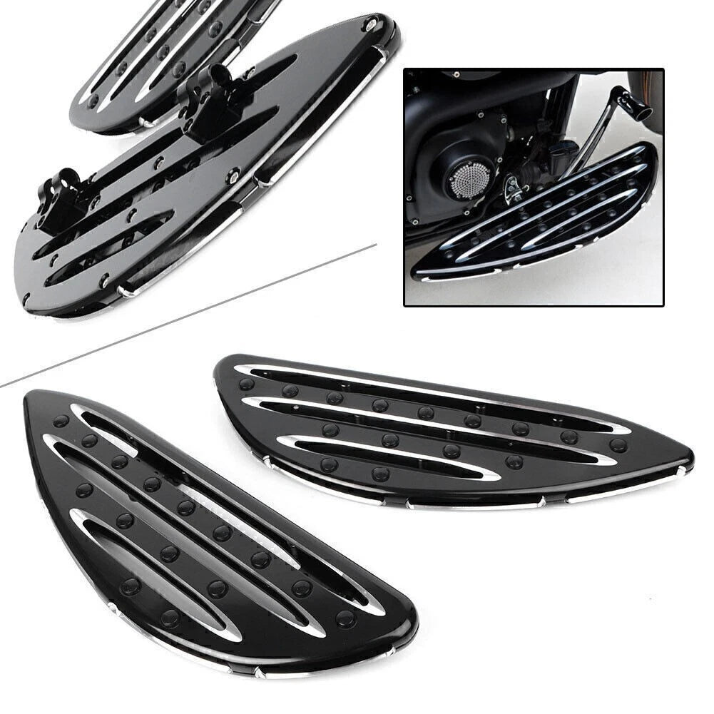 Billet Black Front Driver Stretched Floorboard for Harley Touring (1986–2016)