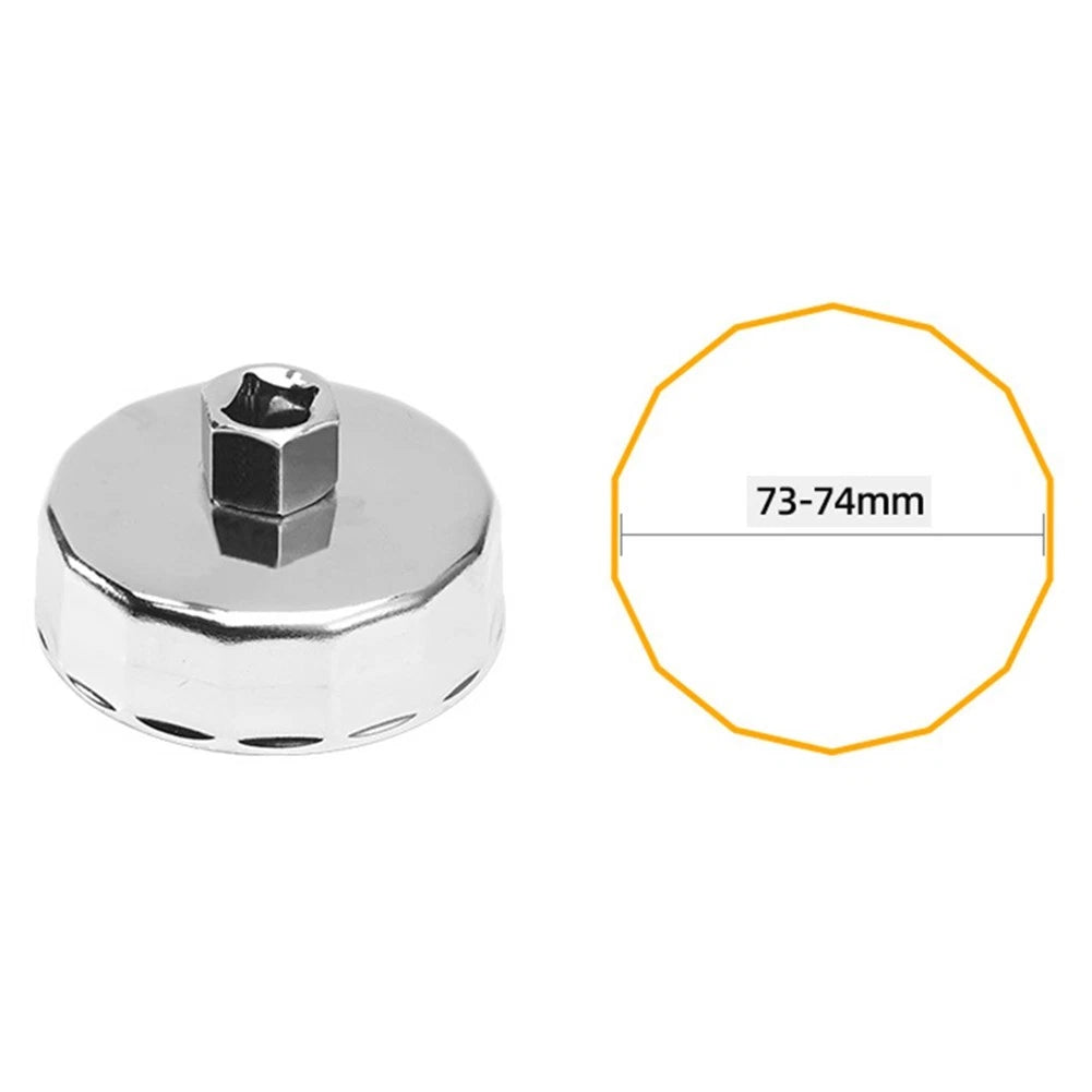 74mm Oil Filter Removal Tool with 14 Flute Design for Multi Vehicle Compatibility