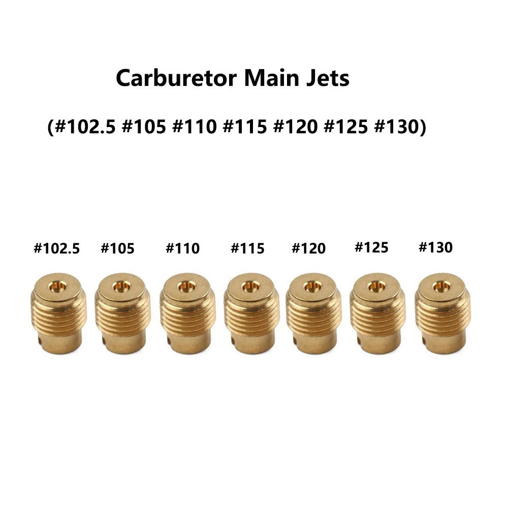 7pcs Carburetor Main Jets #102.5-#130 for Honda GX160 GX200 (2000–2023)