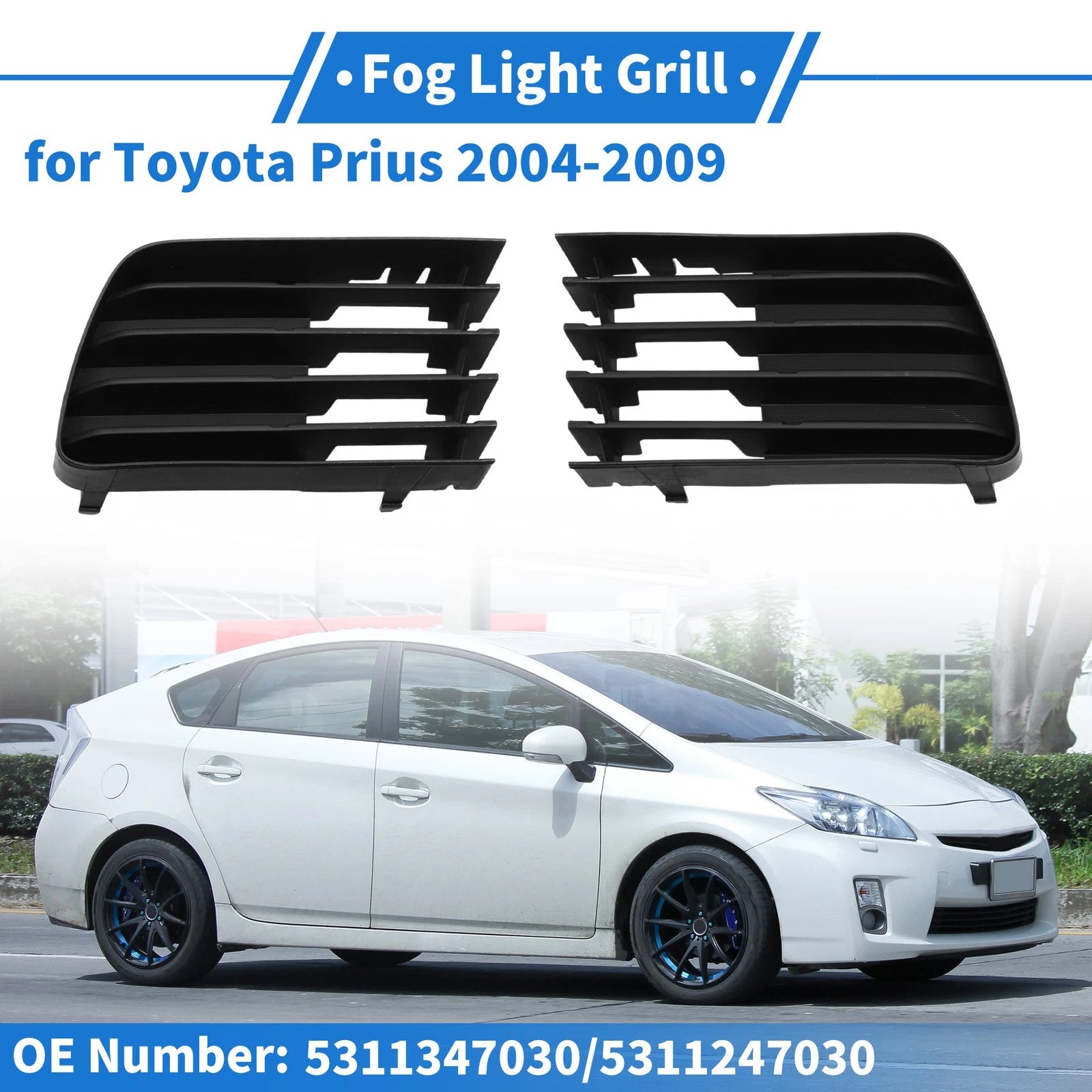 Front Left Fog Light Grille Replacement for Toyota Prius (2004–2009)
