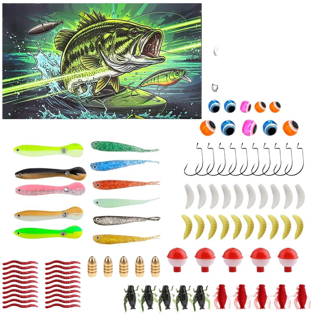 Fishing Lure Kit for Professional Angler Gear Box - Lifelike Worms