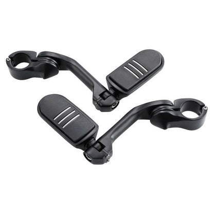 1 1/4'' Angled Matte Black Highway Engine Guard Footpegs for Motorcycle