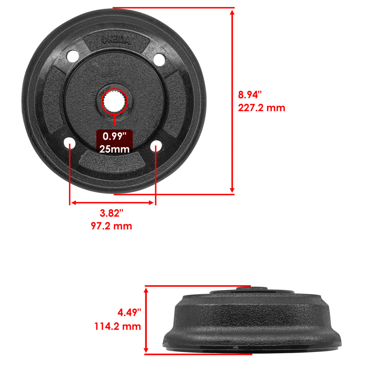 Front Brake Drum Wheel Hub Heavy Duty for Kawasaki Mule 3000 (2001–2008)