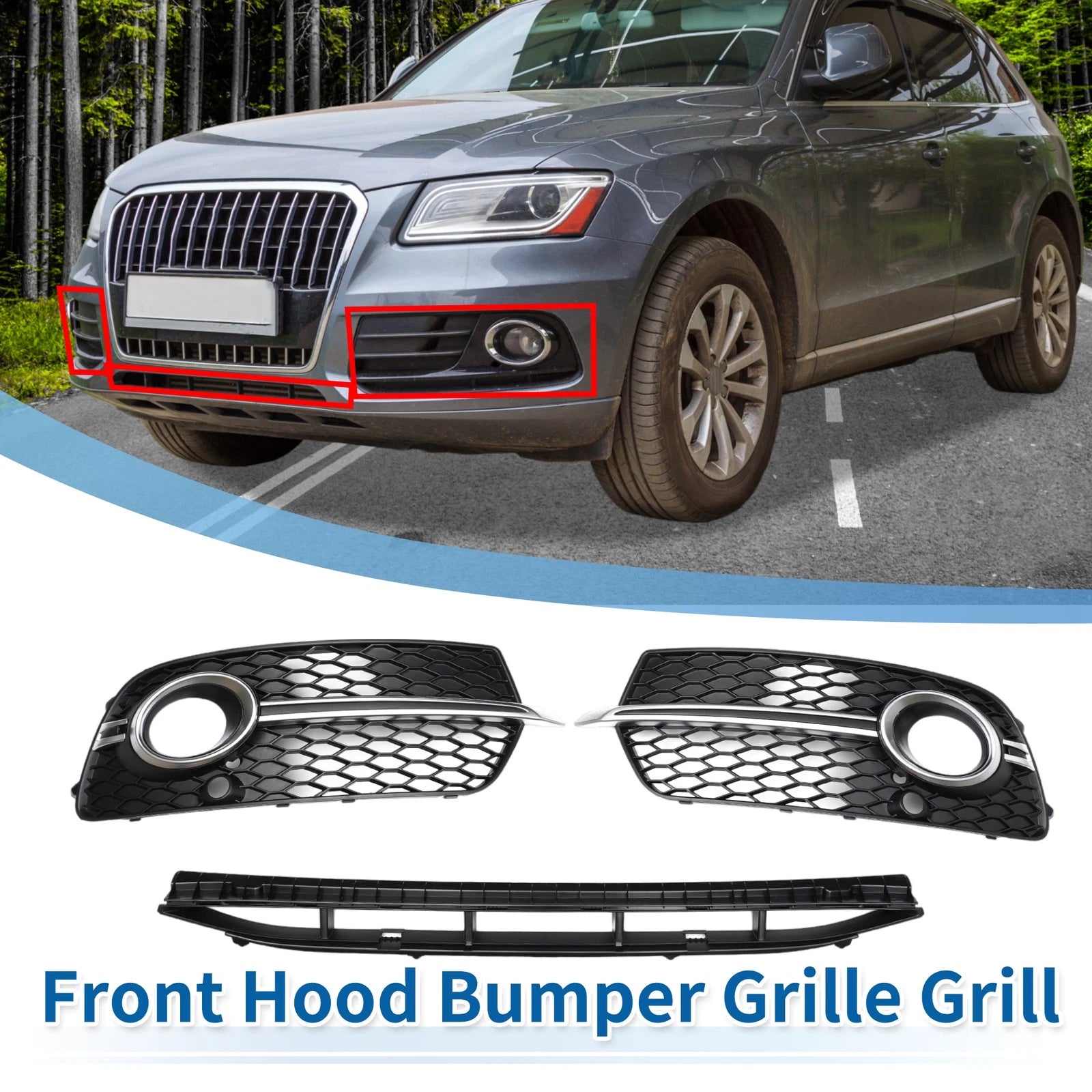 Front Lower Bumper Grille Grill Replacement for Audi Q5 (2017–2018)