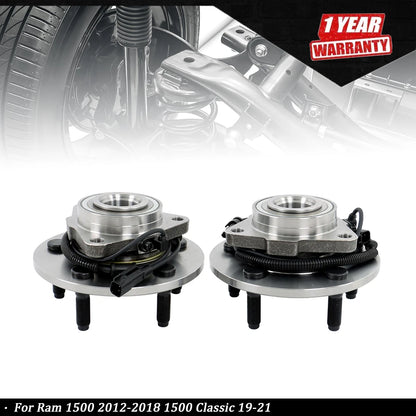 Front Wheel Hub Bearings Assembly Pair for Ram 1500 (2012–2018, 1500 Classic 2019–2021)
