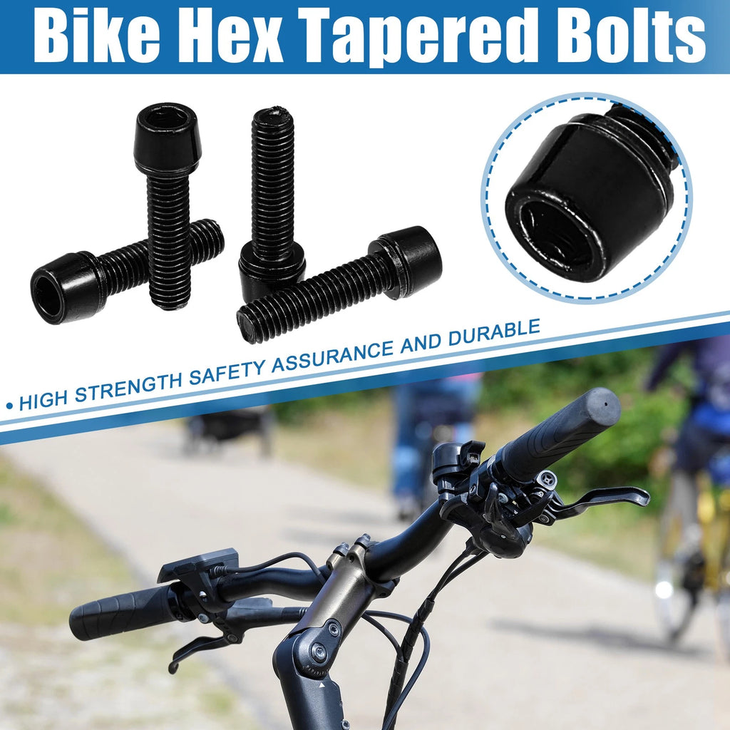 Tapered Screws Bolts Replacement for M5x20 Bike Stem (Black) (20-Pack)