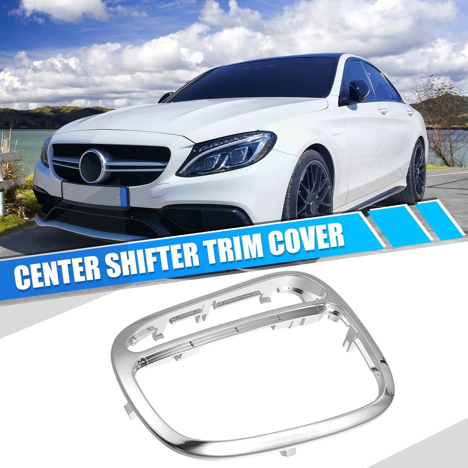Chrome Shifter Trim Cover Panel Replacement for Mercedes Benz C240 CLK500 (2000–2005)