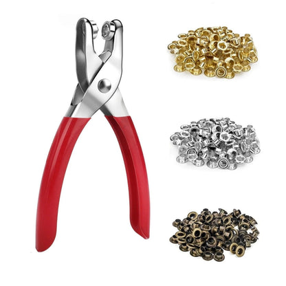 300pc Grommet Eyelet Hole Punch Plier Tool Kit for