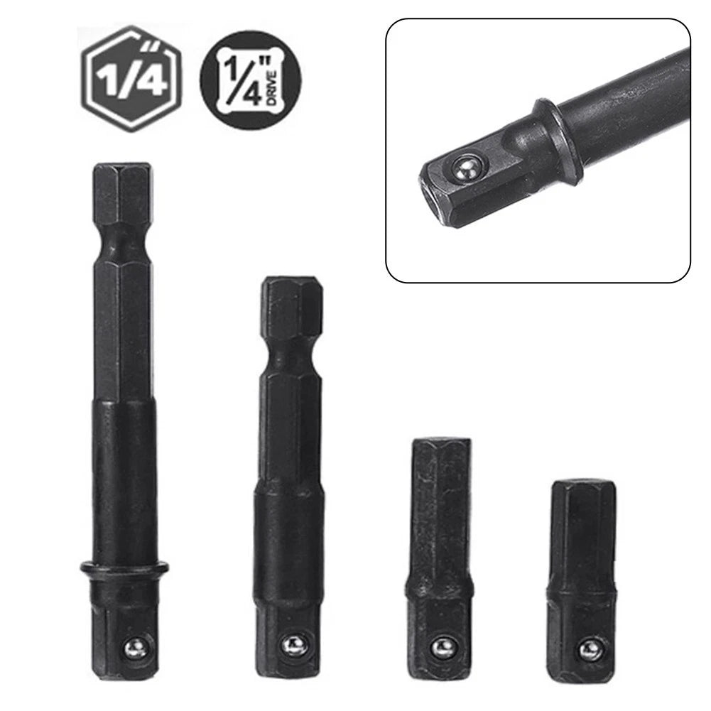 1/4 Drill Socket Adapter for Impact Driver Hex Shank to Square Socket Extension
