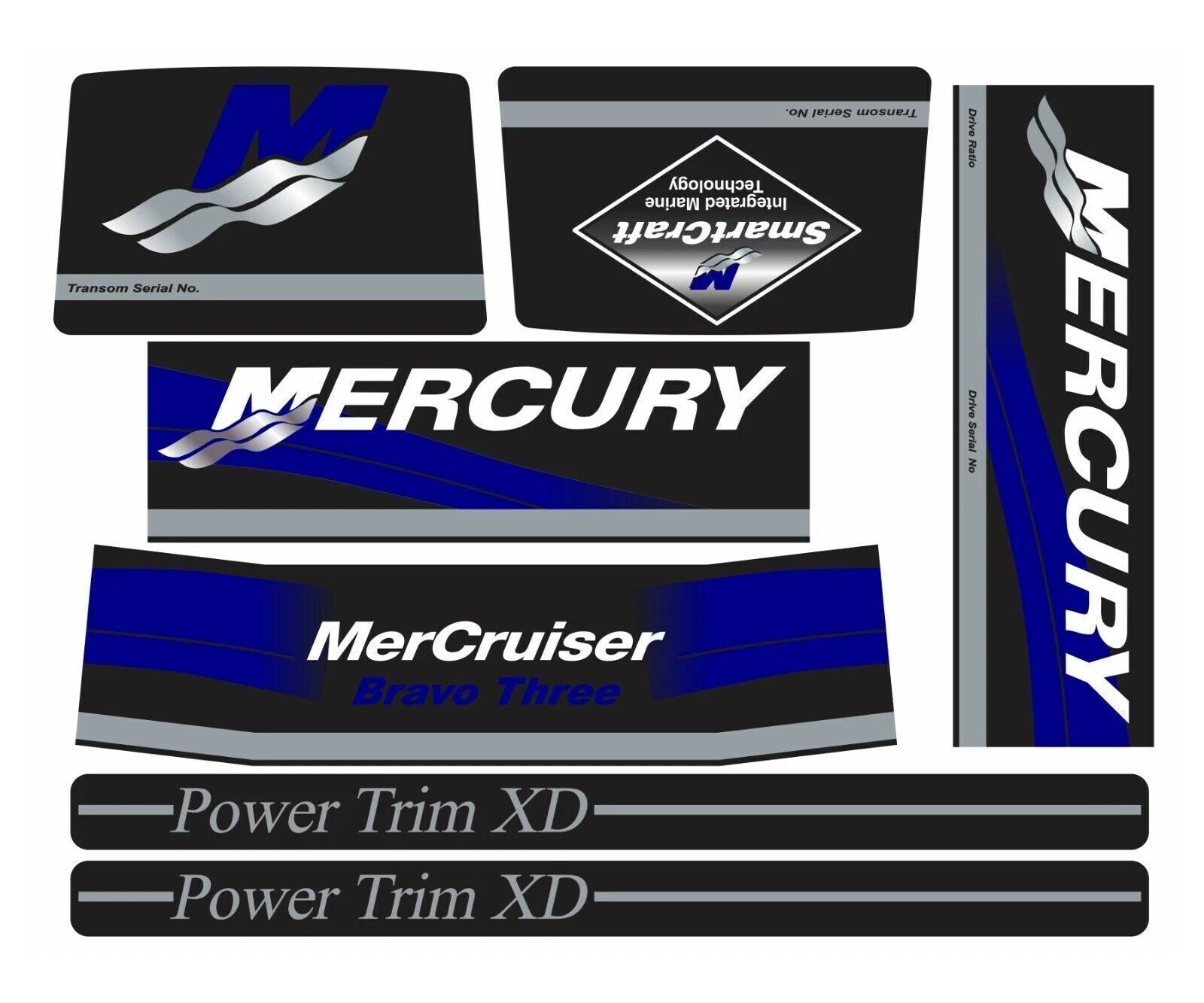 Decal Sticker Kit for MerCruiser Bravo Three Drive Engine (37-805338A93)