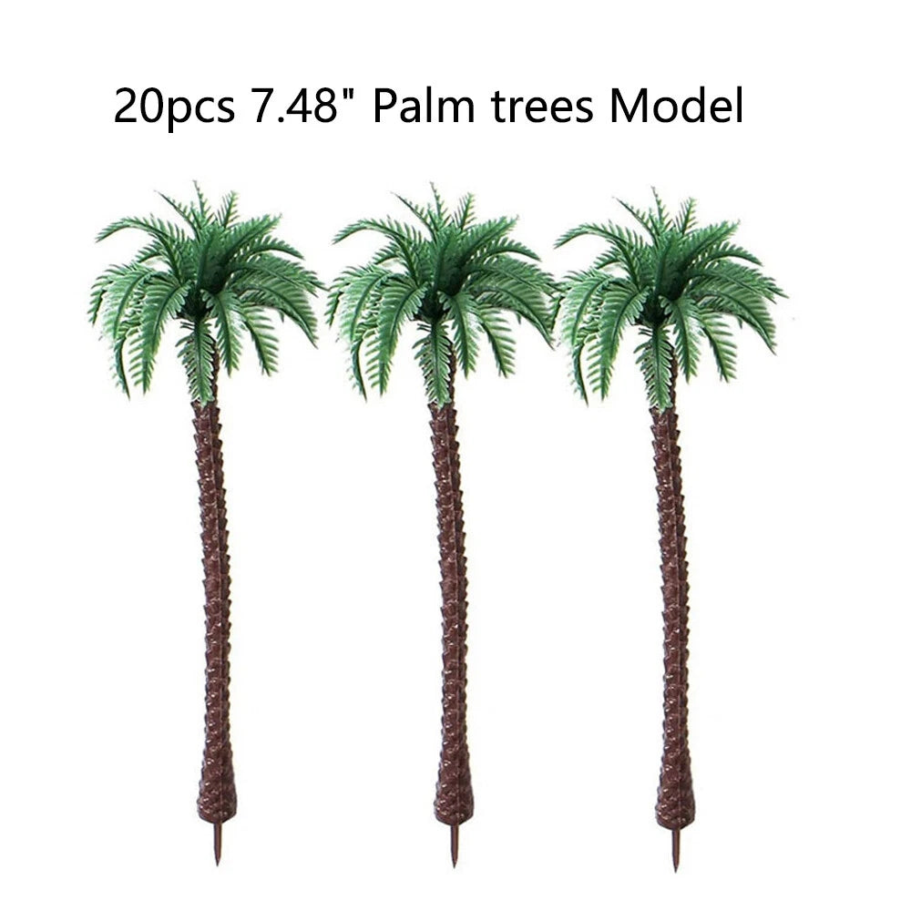 20pcs Coconut Palm Model Trees for Dioramas Scenery Landscape