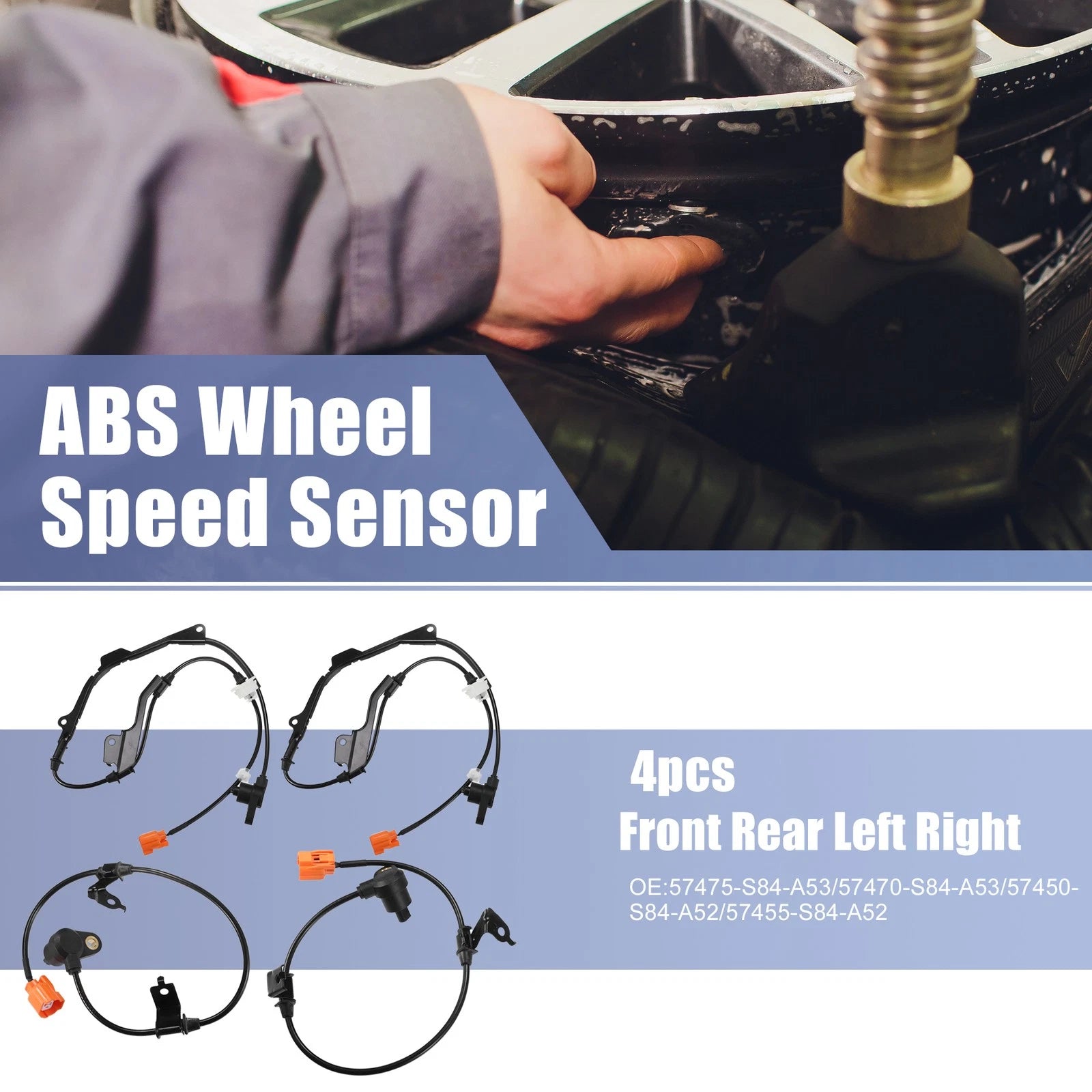 ABS Sensor Front Rear Left Right Replacement for Honda Accord (1998–2002)