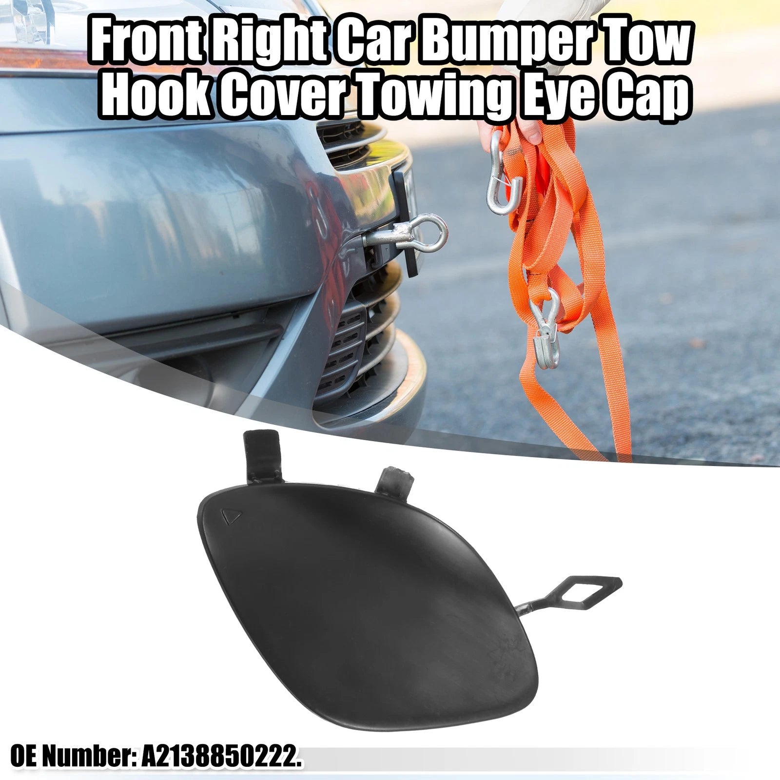 Front Right Tow Hook Cover Towing Eye Cap for Mercedes-Benz E 300 (2017–2024)