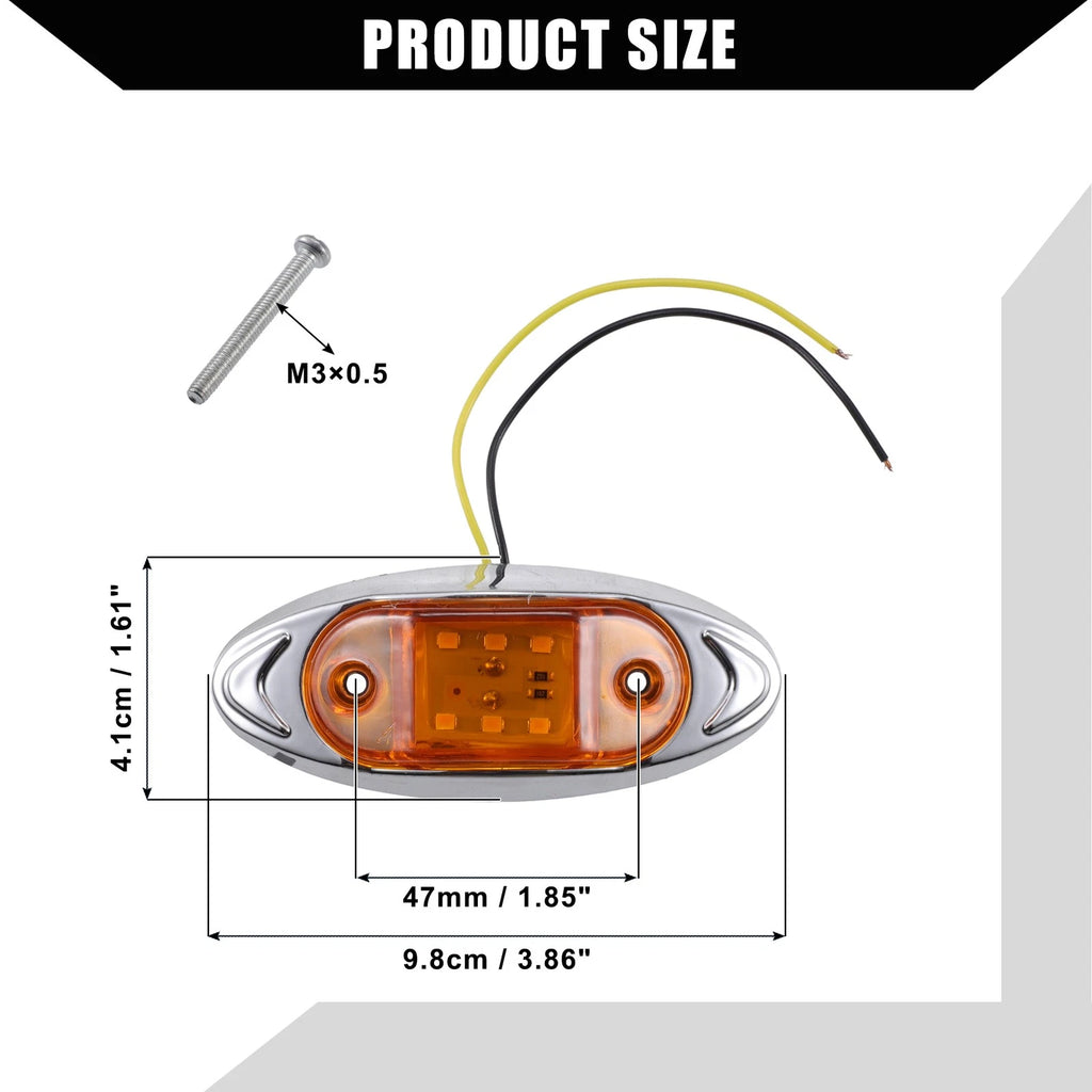 Oval Side Marker Light Replacement for RV Truck Boat Yellow (2010–2026)