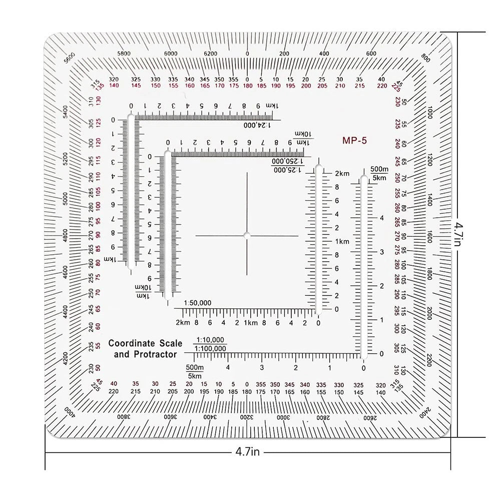 Coordinate Ruler with Protractor for Engineering Measurement Tool
