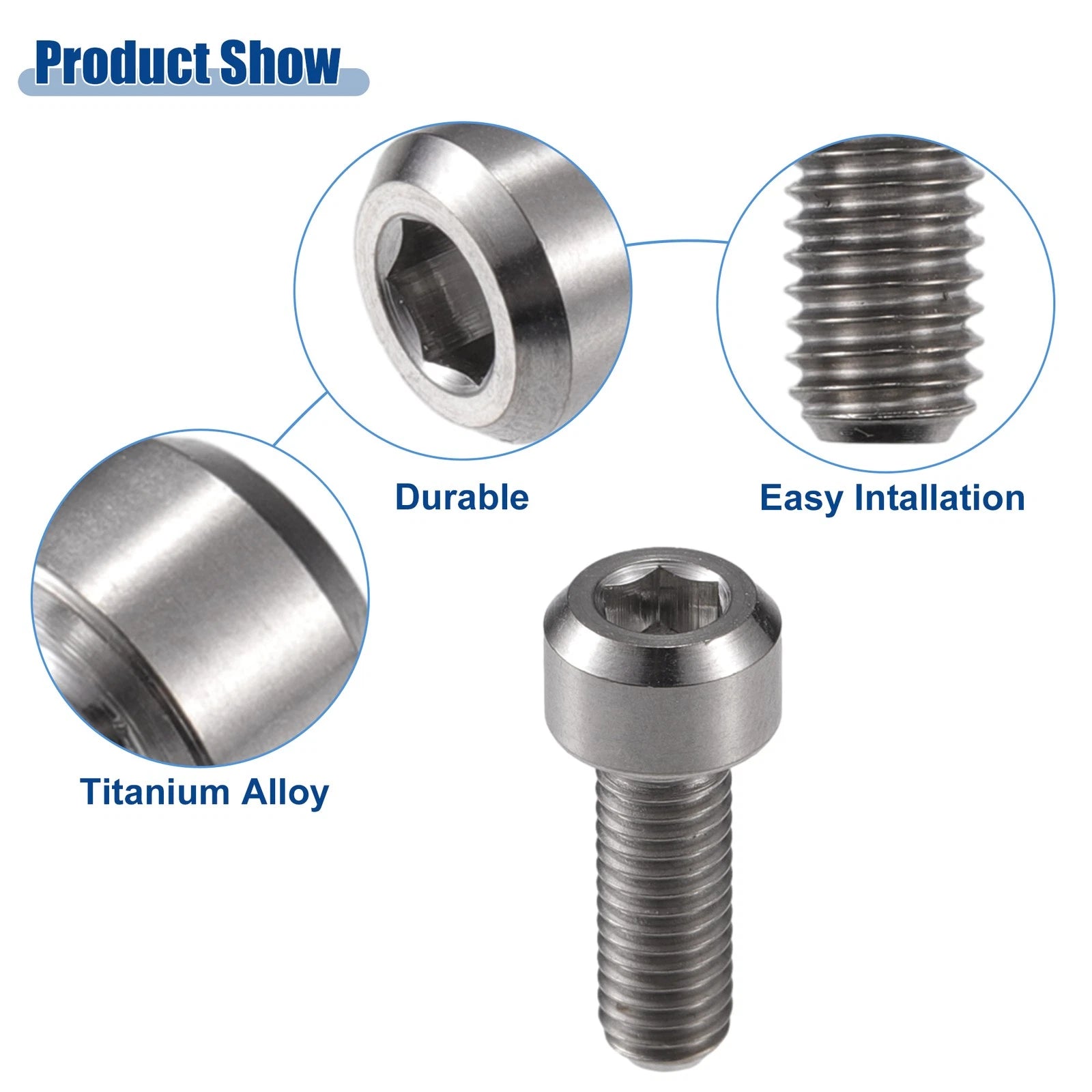Seatpost Clamp Bolt Set M5x14mm Replacement for Bicycle Derailleur (—)