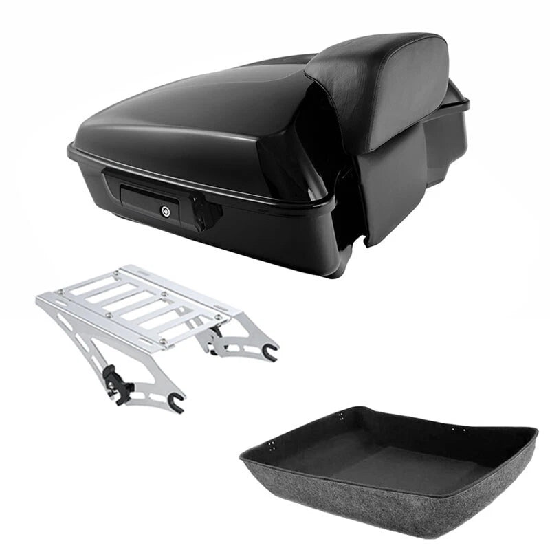 Chopped Trunk Black Backrest Mounting Rack for Harley Touring (2014–2026)