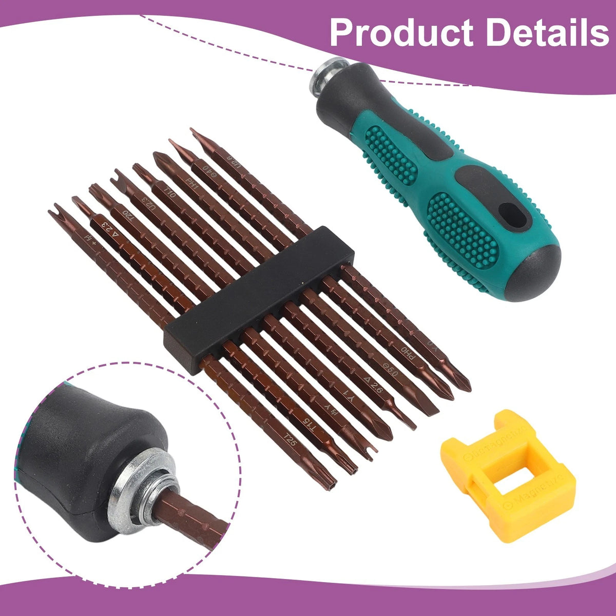 17 in 1 Precision Screwdriver Set with Magnetic Tips for Universal Use