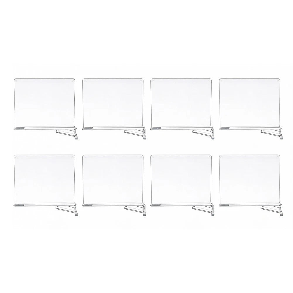 8 Pack Clear Acrylic Shelf Dividers for Kitchen and Classroom Organization