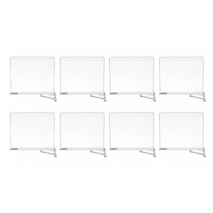 8 Pack Clear Acrylic Shelf Dividers for Kitchen and Classroom Organization