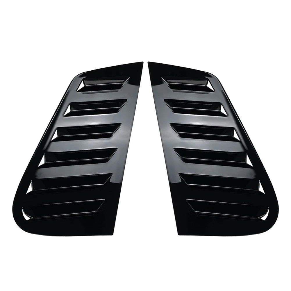 For VW Polo 9N 2001-2009 2x Rear Side Window Louver Vent Cover Trim Glossy Black