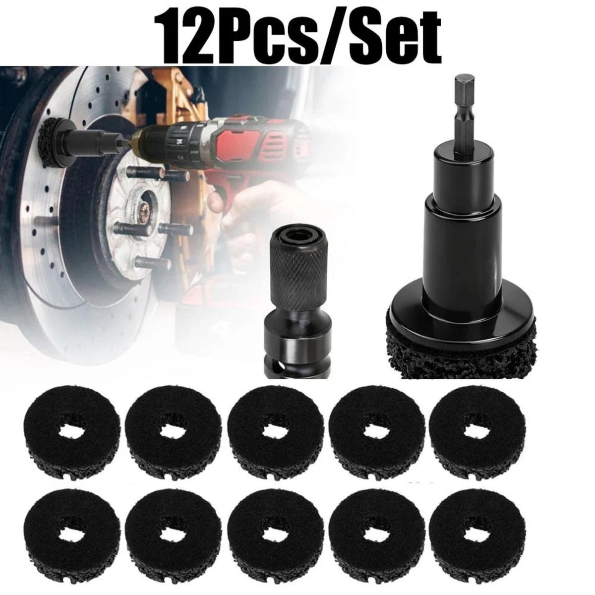 Hub Shaft Rust Removal Tool Kit for Wheel Studs (Includes 10 Cleaning Pads)