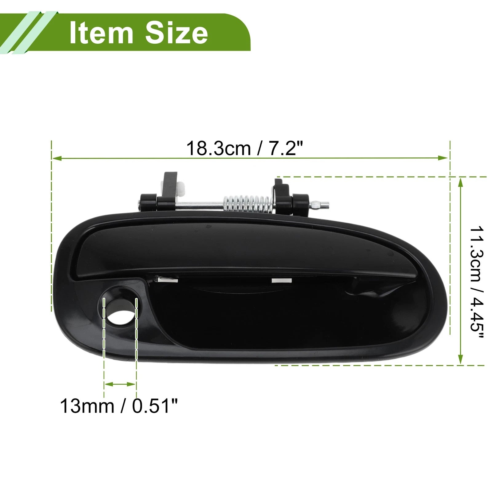 Exterior Door Handle for Honda Civic (1996–2000) Front Right Black Plastic