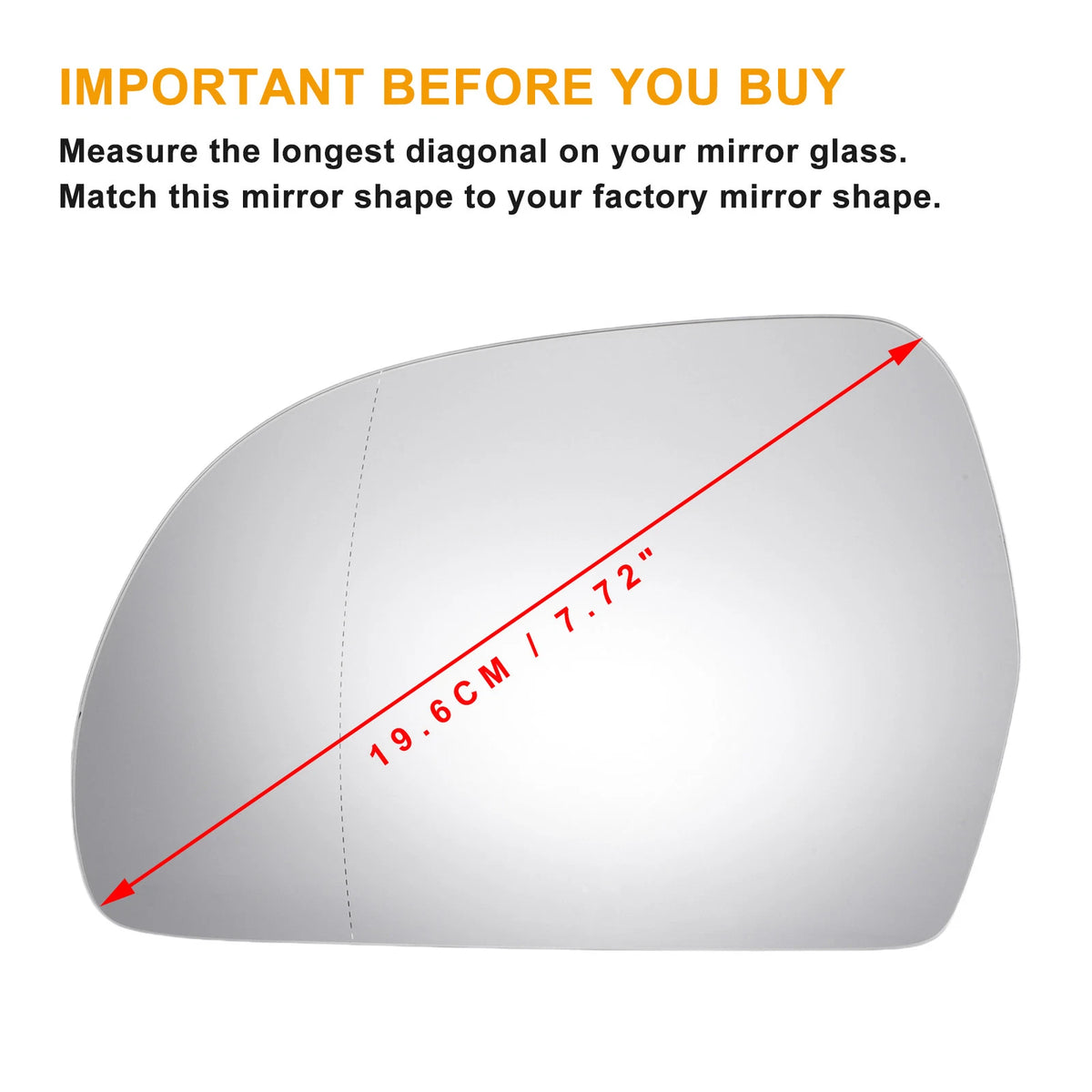 Left Side Heated White Mirror Glass for Skoda Octavia Superb