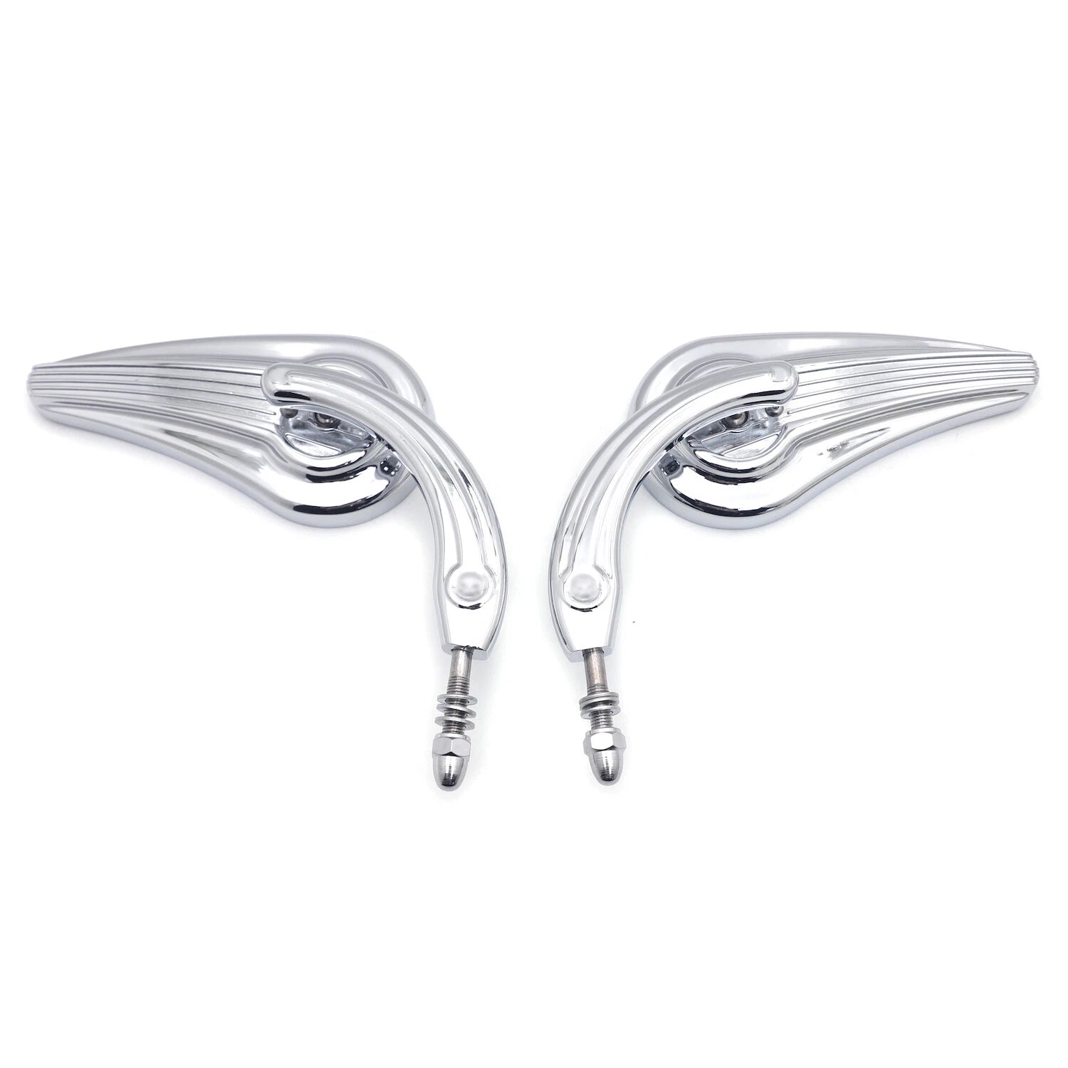 Flame Side Mirrors for Harley Motorcycles (1984–2014) Chrome