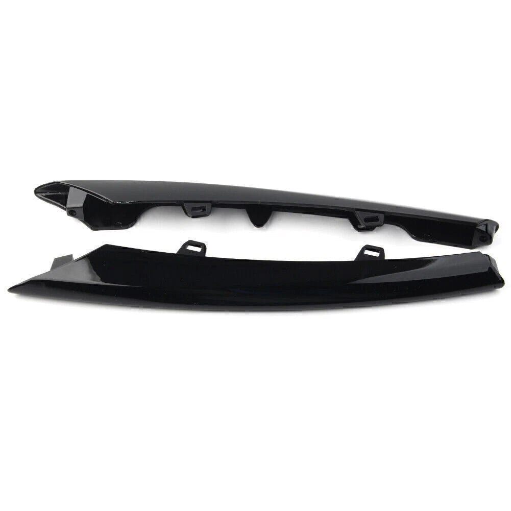 Pair Gloss Black Front Side Grille Molding Trim for Jaguar XJ (2010–2015)