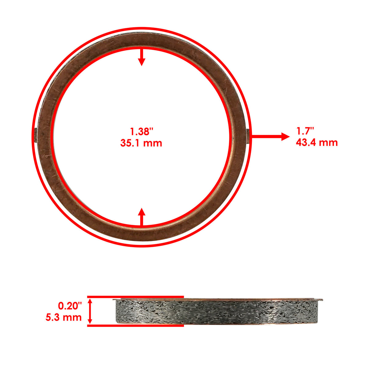 Exhaust Muffler Pipe Gaskets OEM Replacement for Suzuki GSX-R1000 2001–2006