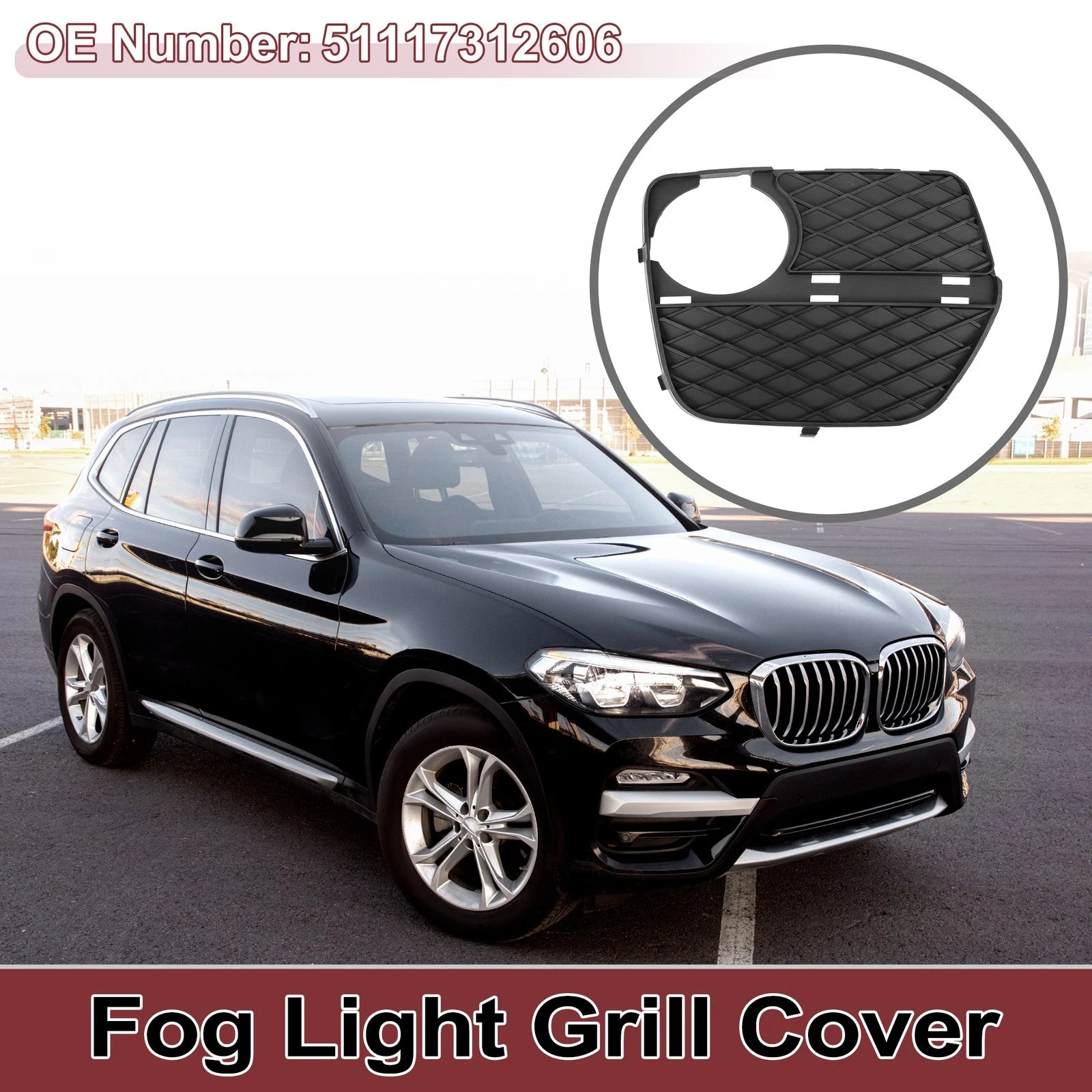 Fog Light Grill Front Right Replacement for BMW X6 (2012–2014)