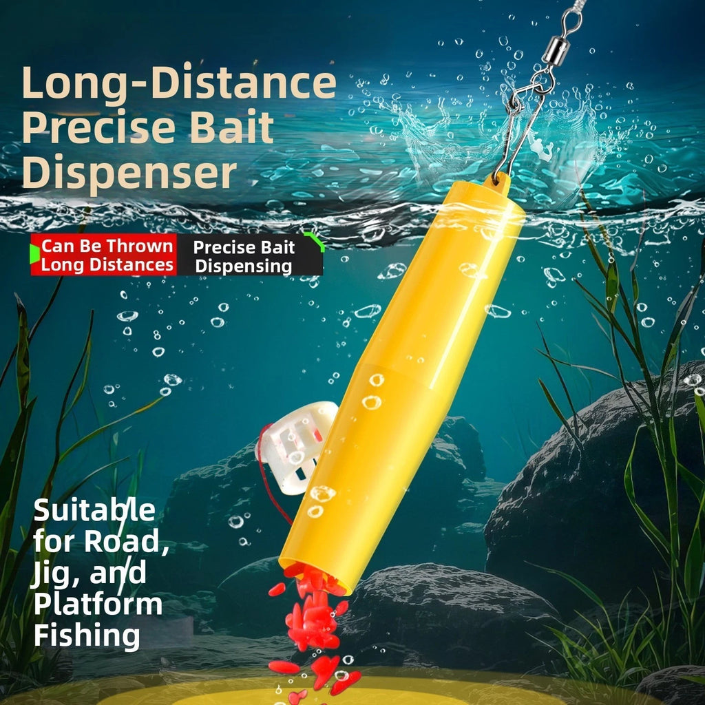 Bait Dispenser for Long Distance Casting and Retrieval