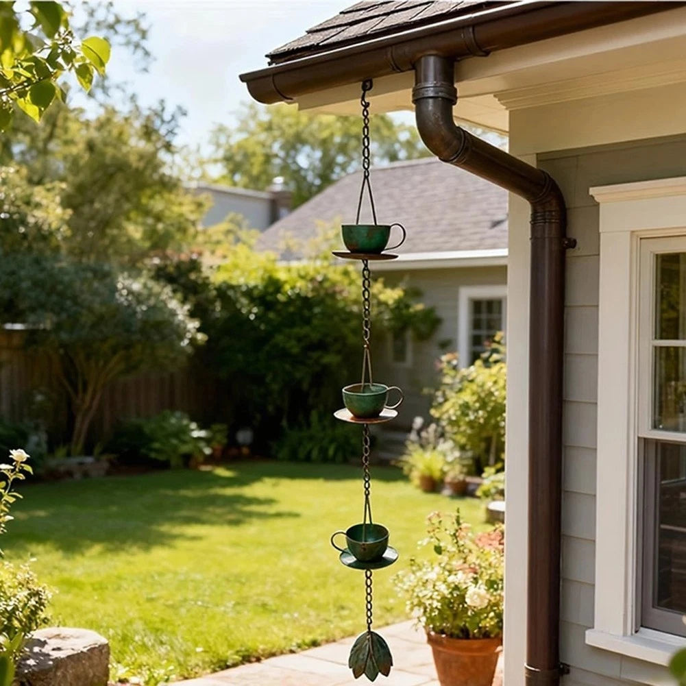 Classic Coffee Cup Style Rain Chain for Outdoor Drainage System