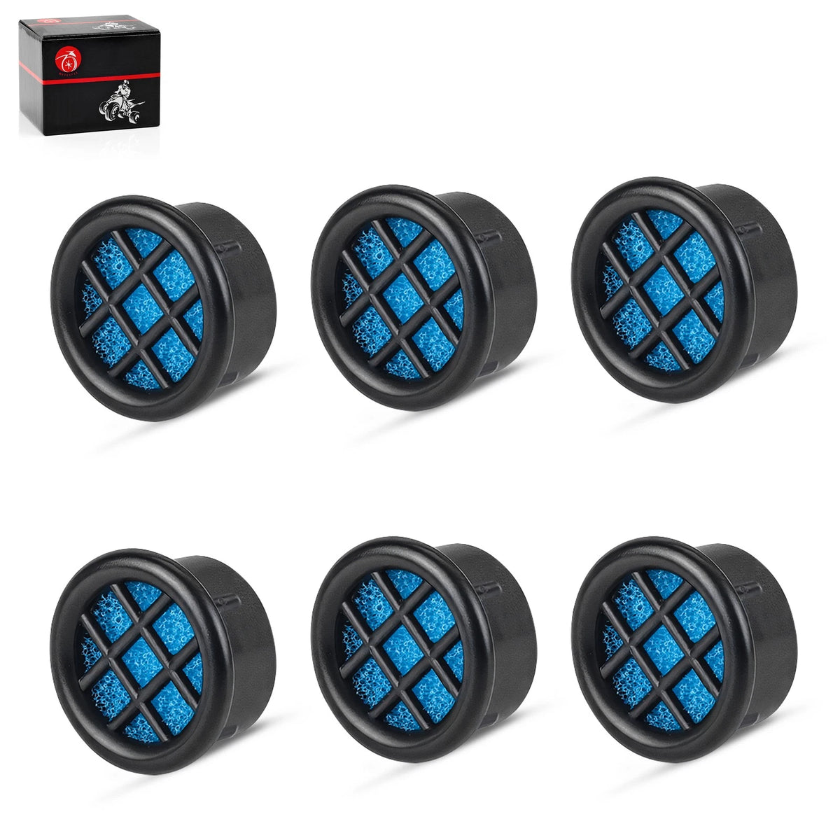 Set of 6 Air Box Filter Vents for ATV UTV Motorcycle (1")
