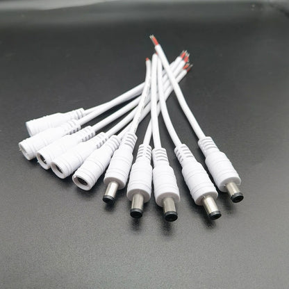 5.5x2.1mm Male Female DC Power Socket Jack Wire Connector for CCTV LED