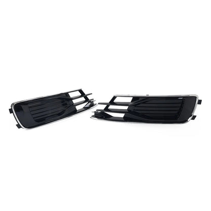 Set of 2 Front Lower Bumper Grille Covers for Audi A6 C7 (2014–2018) Chrome Trim