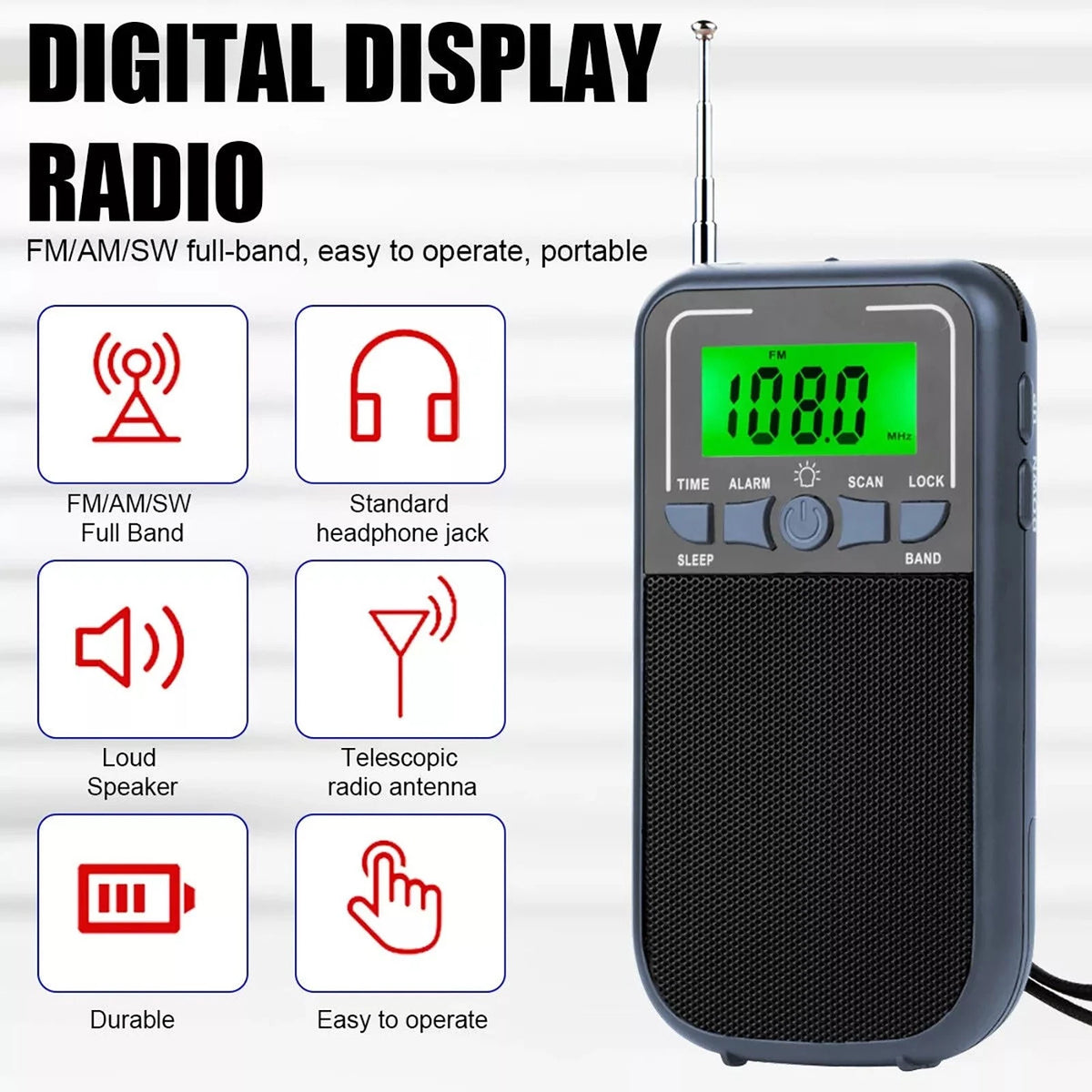 Digital Radio with Speaker & 3.5mm Headset Jack